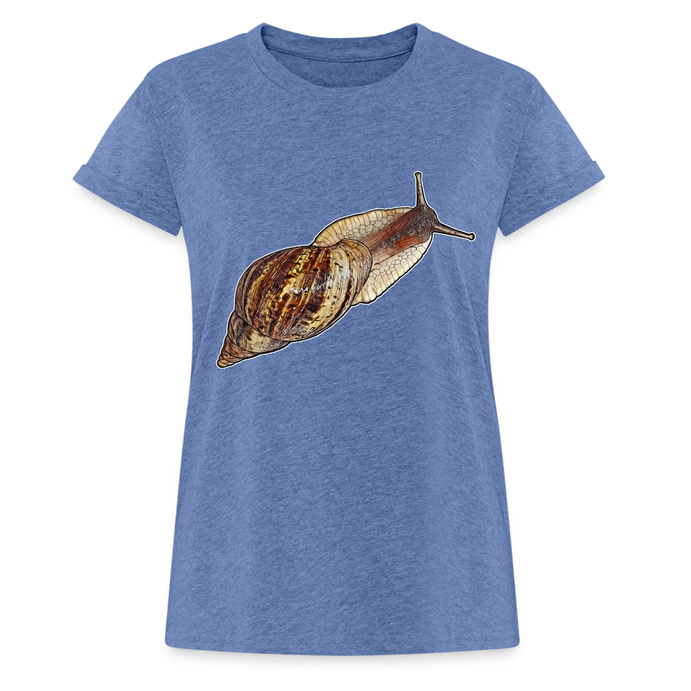 Frauen Oversized T-Shirt Achatina reticulata wildfarben - Denim meliert