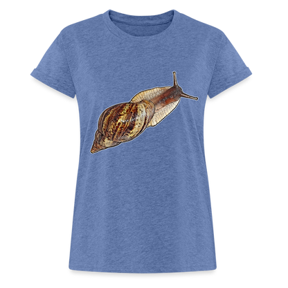 Frauen Oversized T-Shirt Achatina reticulata wildfarben - Denim meliert