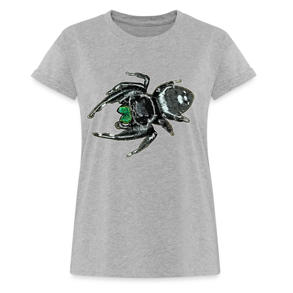 Frauen Oversized T-Shirt Phidippus regius White Bahamas male - Grau meliert