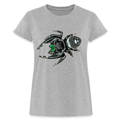 Frauen Oversized T-Shirt Phidippus regius White Bahamas male - Grau meliert