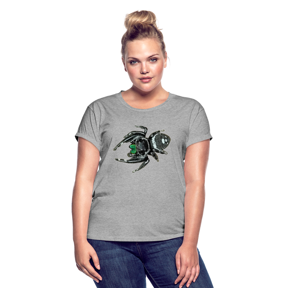 Frauen Oversized T-Shirt Phidippus regius White Bahamas male - Grau meliert