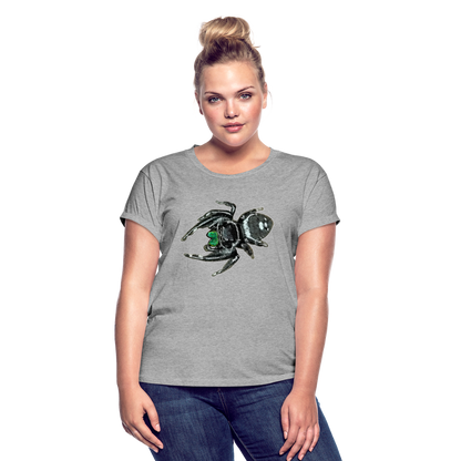 Frauen Oversized T-Shirt Phidippus regius White Bahamas male - Grau meliert