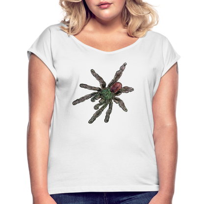 Frauen T-Shirt mit gerollten Ärmeln Caribena versicolor - weiß