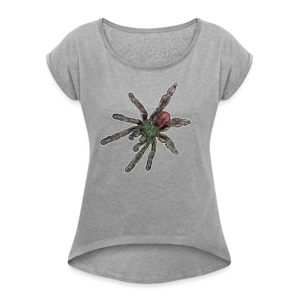 Frauen T-Shirt mit gerollten Ärmeln Caribena versicolor - Grau meliert