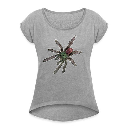 Frauen T-Shirt mit gerollten Ärmeln Caribena versicolor - Grau meliert