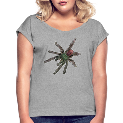 Frauen T-Shirt mit gerollten Ärmeln Caribena versicolor - Grau meliert