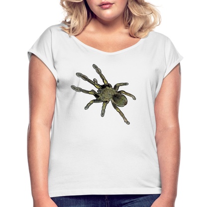 Frauen T-Shirt mit gerollten Ärmeln Ephebopus murinus - weiß