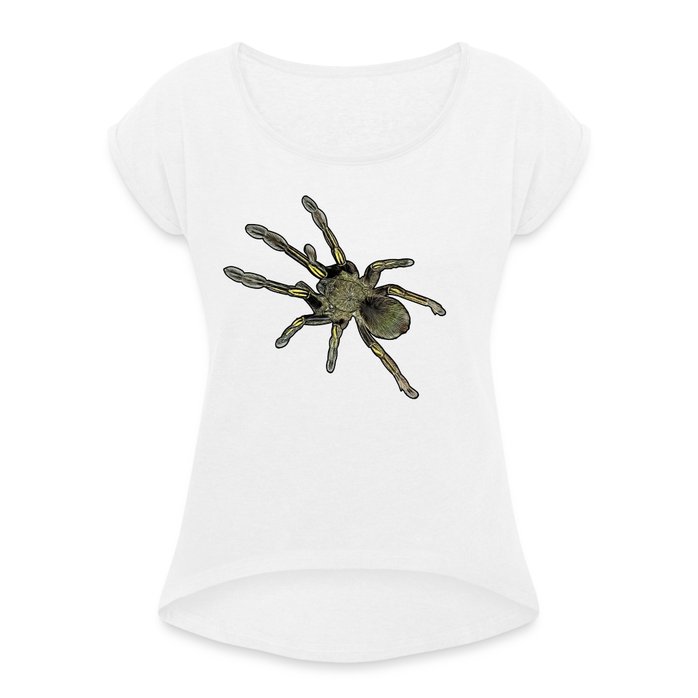Frauen T-Shirt mit gerollten Ärmeln Ephebopus murinus - weiß