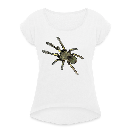 Frauen T-Shirt mit gerollten Ärmeln Ephebopus murinus - weiß