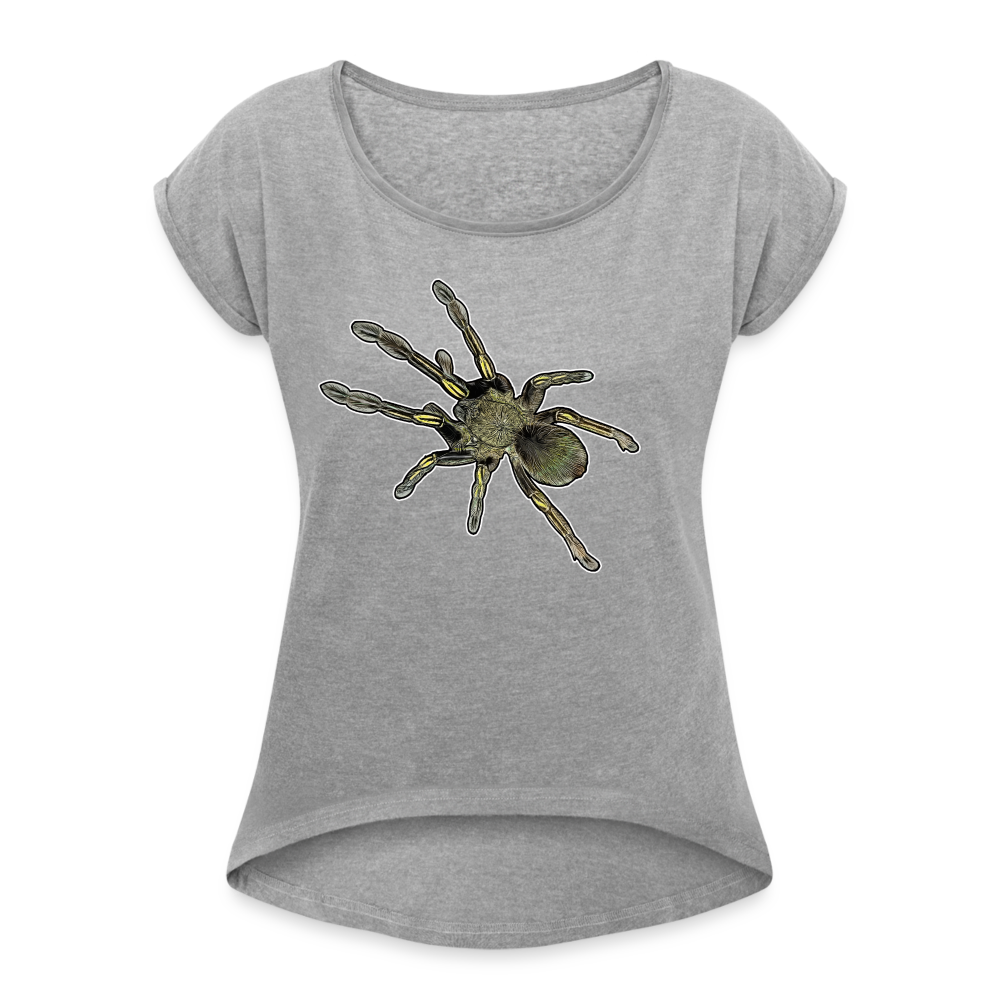 Frauen T-Shirt mit gerollten Ärmeln Ephebopus murinus - Grau meliert