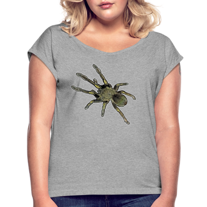 Frauen T-Shirt mit gerollten Ärmeln Ephebopus murinus - Grau meliert