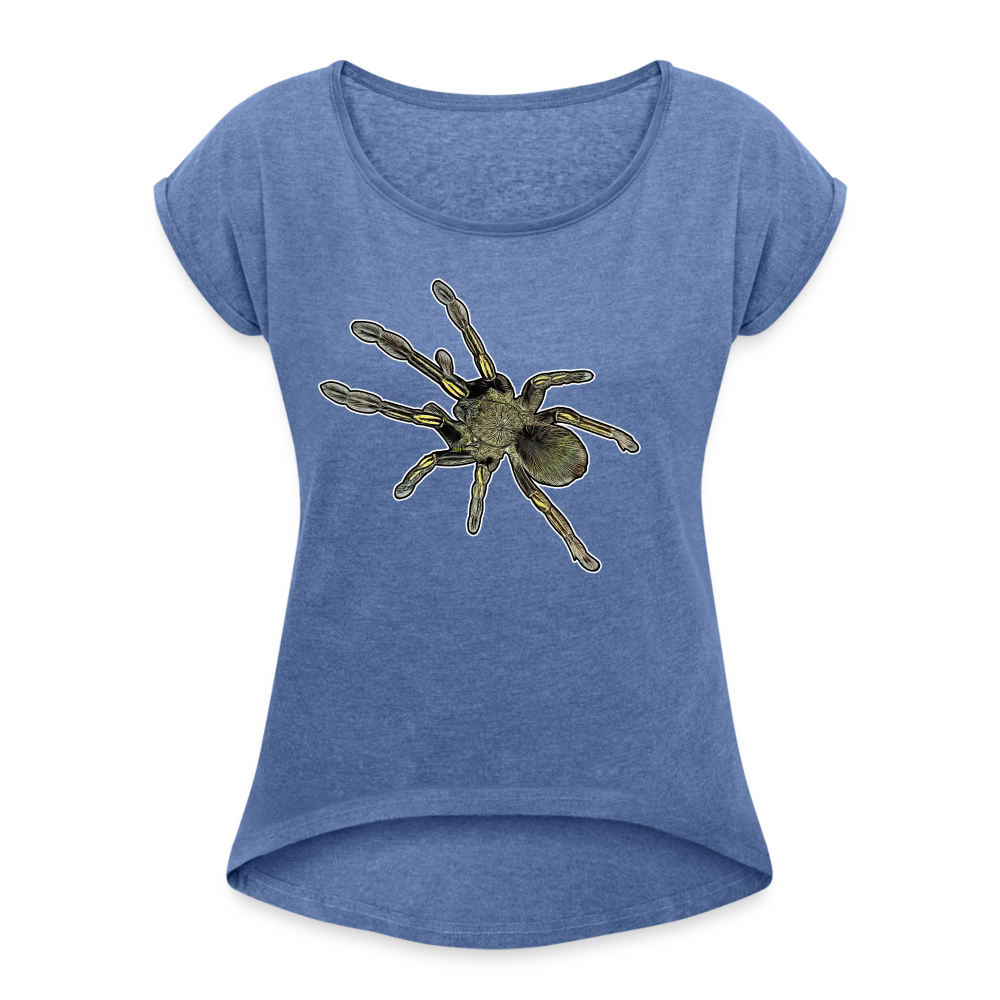 Frauen T-Shirt mit gerollten Ärmeln Ephebopus murinus - Denim meliert