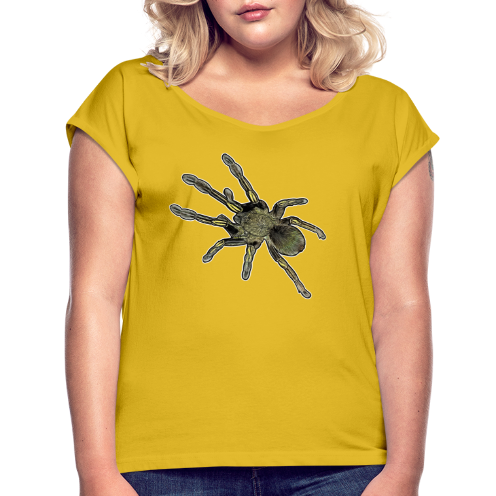 Frauen T-Shirt mit gerollten Ärmeln Ephebopus murinus - Senfgelb