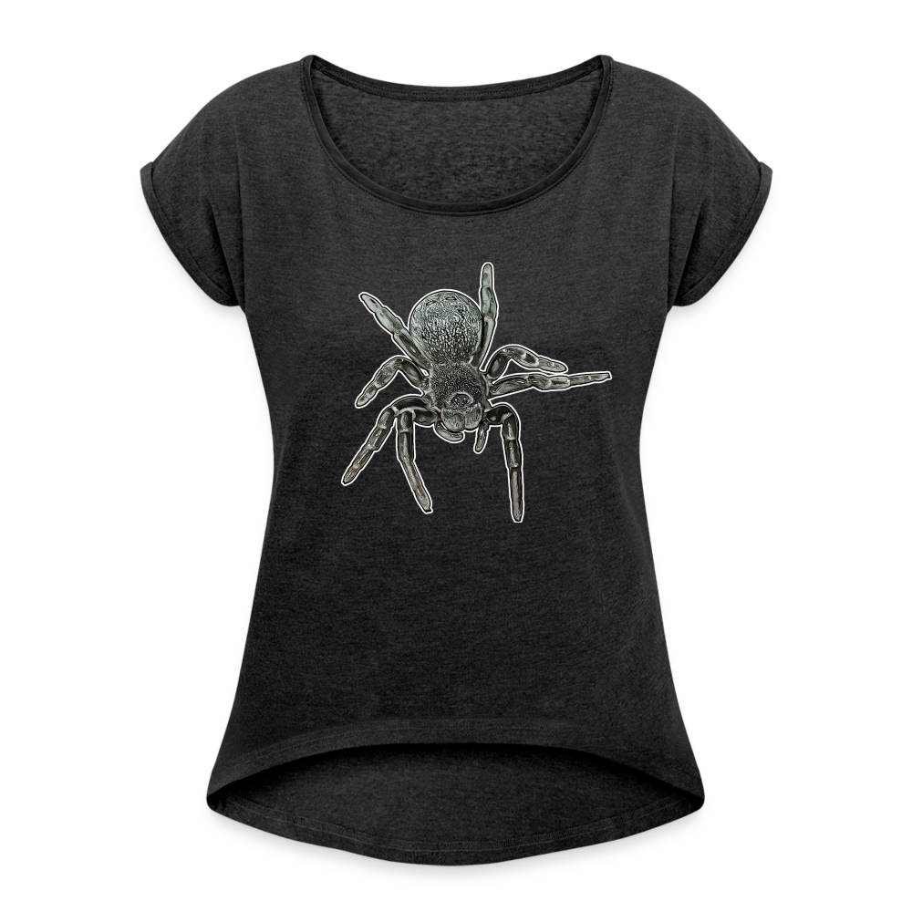 Frauen T-Shirt mit gerollten Ärmeln Eresus walckenaeri - Schwarz meliert