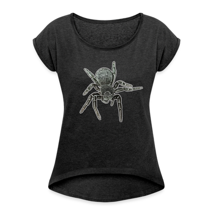 Frauen T-Shirt mit gerollten Ärmeln Eresus walckenaeri - Schwarz meliert