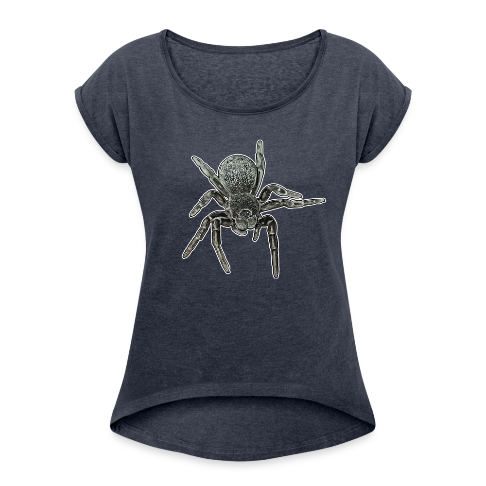 Frauen T-Shirt mit gerollten Ärmeln Eresus walckenaeri - Navy meliert