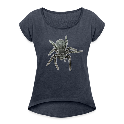 Frauen T-Shirt mit gerollten Ärmeln Eresus walckenaeri - Navy meliert