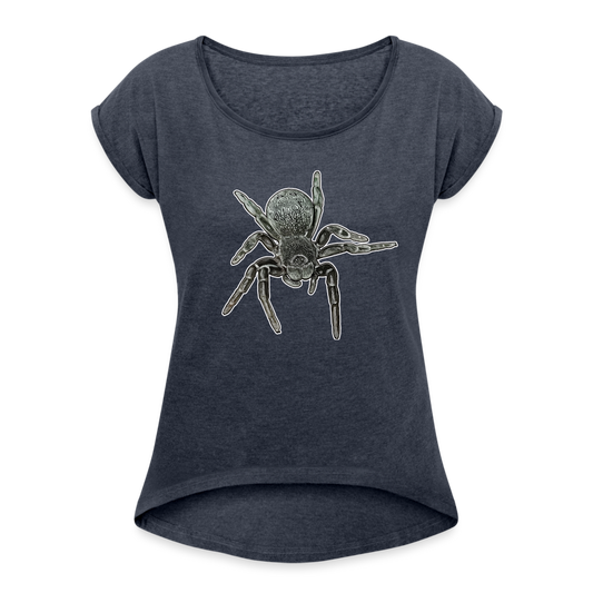 Frauen T-Shirt mit gerollten Ärmeln Eresus walckenaeri - Navy meliert