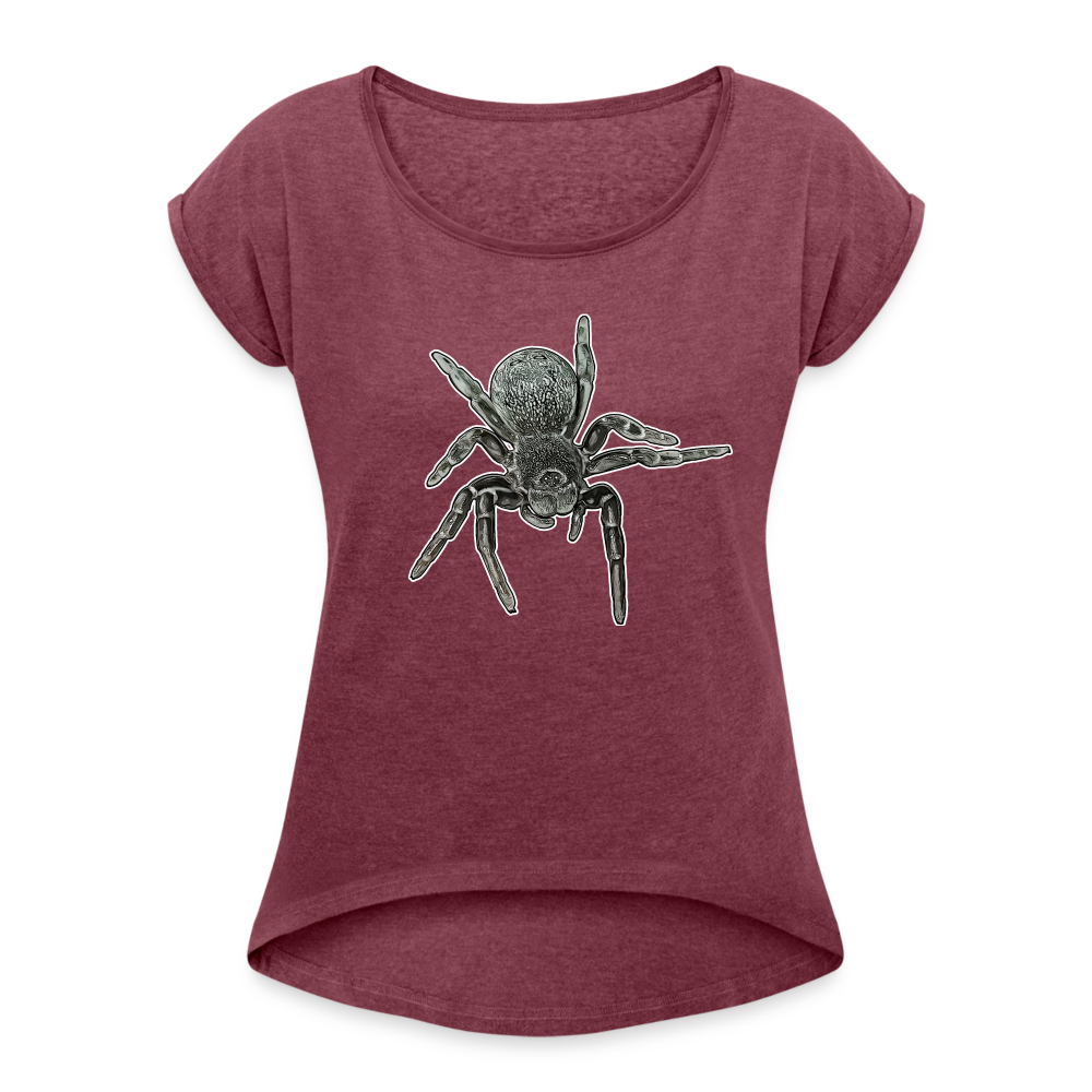Frauen T-Shirt mit gerollten Ärmeln Eresus walckenaeri - Bordeauxrot meliert