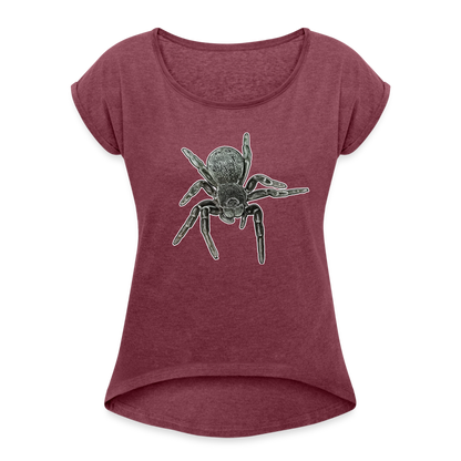 Frauen T-Shirt mit gerollten Ärmeln Eresus walckenaeri - Bordeauxrot meliert