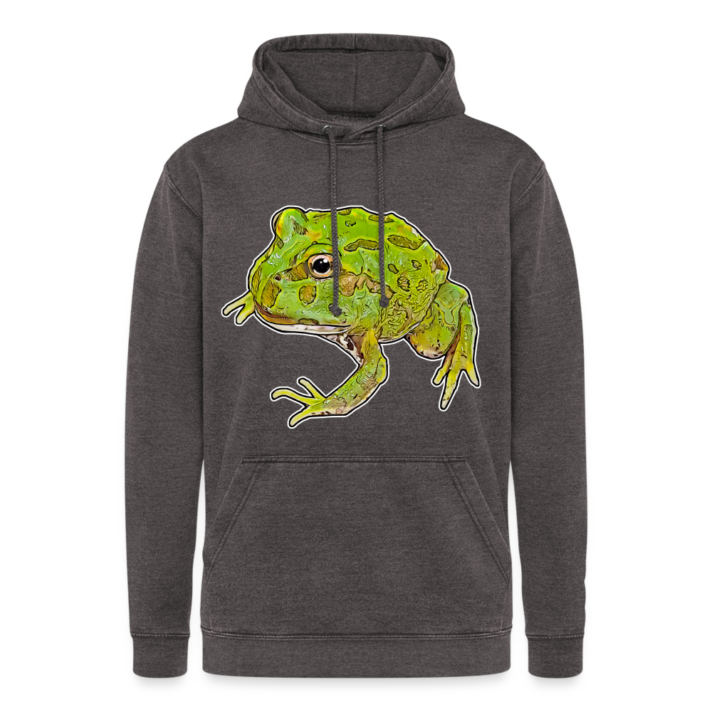 Unisex Vintage Hoodie Ceratophrys cranwelli Peppermint Blue - Vintage Grau