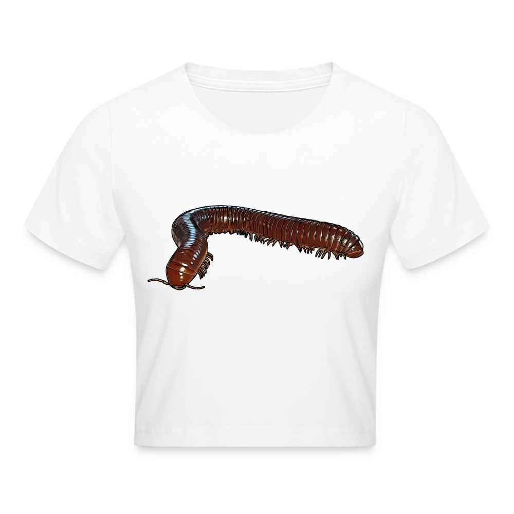 Crop T-Shirt Ophistreptus guineensis - weiß