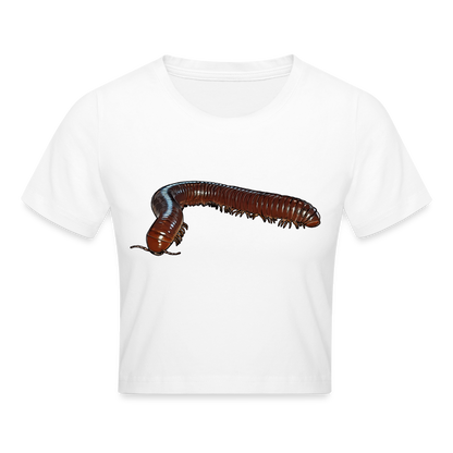 Crop T-Shirt Ophistreptus guineensis - weiß