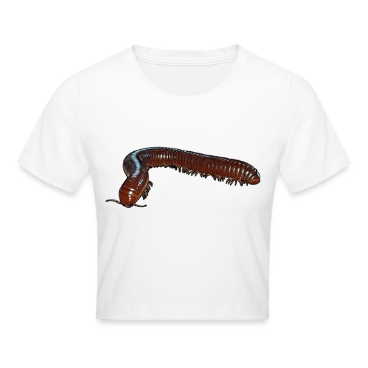 Crop T-Shirt Ophistreptus guineensis - weiß
