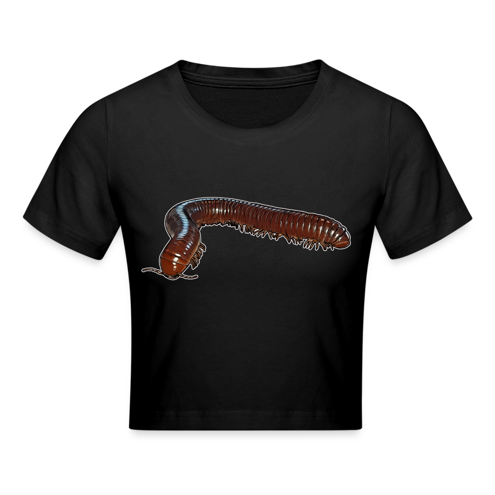 Crop T-Shirt Ophistreptus guineensis - Schwarz