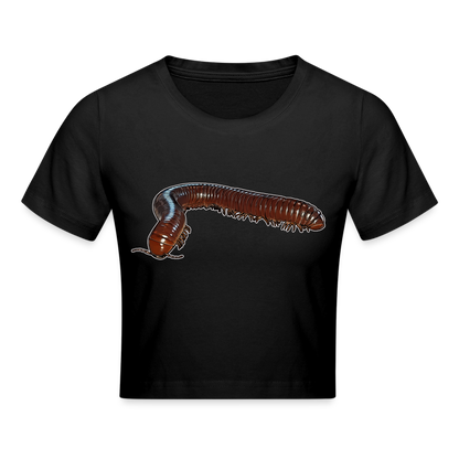 Crop T-Shirt Ophistreptus guineensis - Schwarz