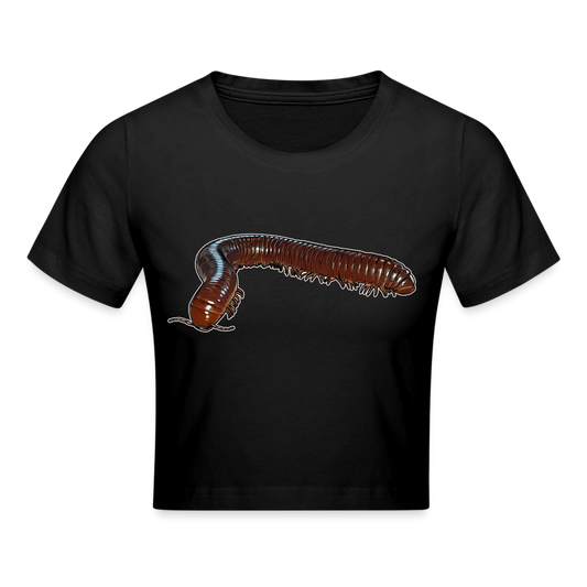 Crop T-Shirt Ophistreptus guineensis - Schwarz