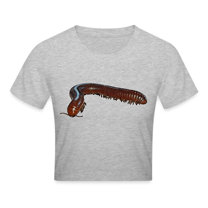 Crop T-Shirt Ophistreptus guineensis - Grau meliert