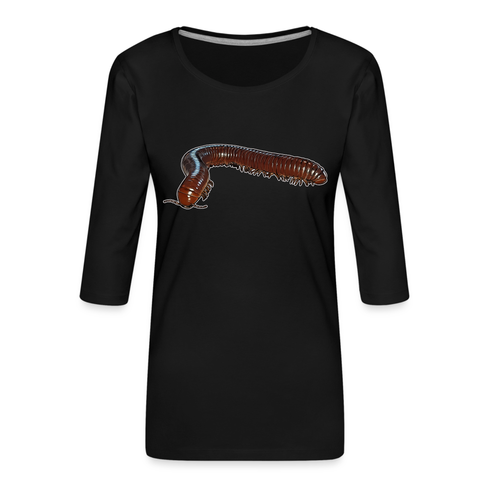 Frauen Premium 3/4-Arm Shirt Ophistreptus guineensis - Schwarz