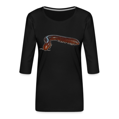 Frauen Premium 3/4-Arm Shirt Ophistreptus guineensis - Schwarz