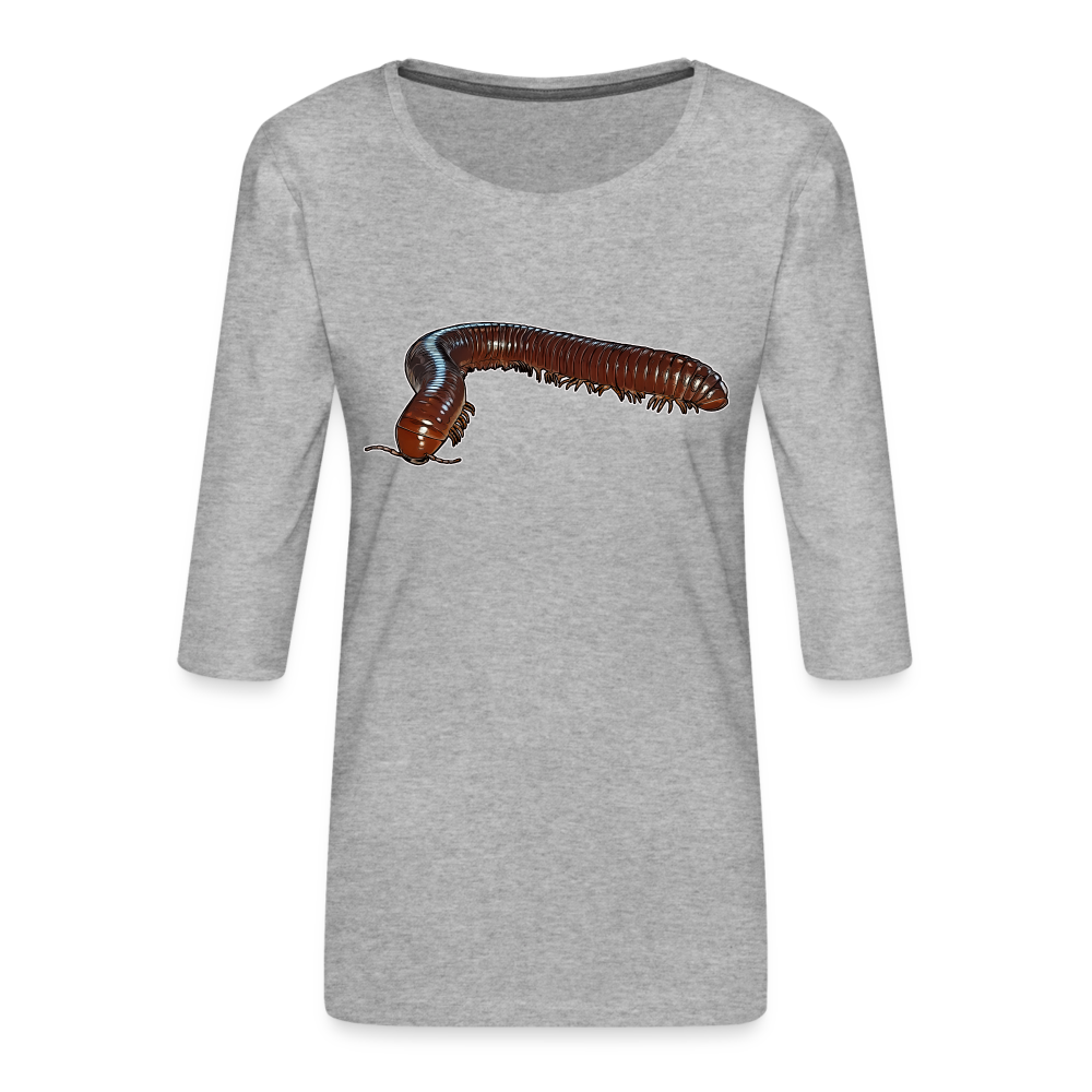 Frauen Premium 3/4-Arm Shirt Ophistreptus guineensis - Grau meliert