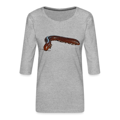 Frauen Premium 3/4-Arm Shirt Ophistreptus guineensis - Grau meliert