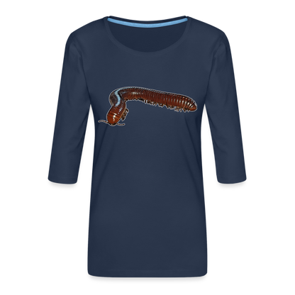 Frauen Premium 3/4-Arm Shirt Ophistreptus guineensis - Navy