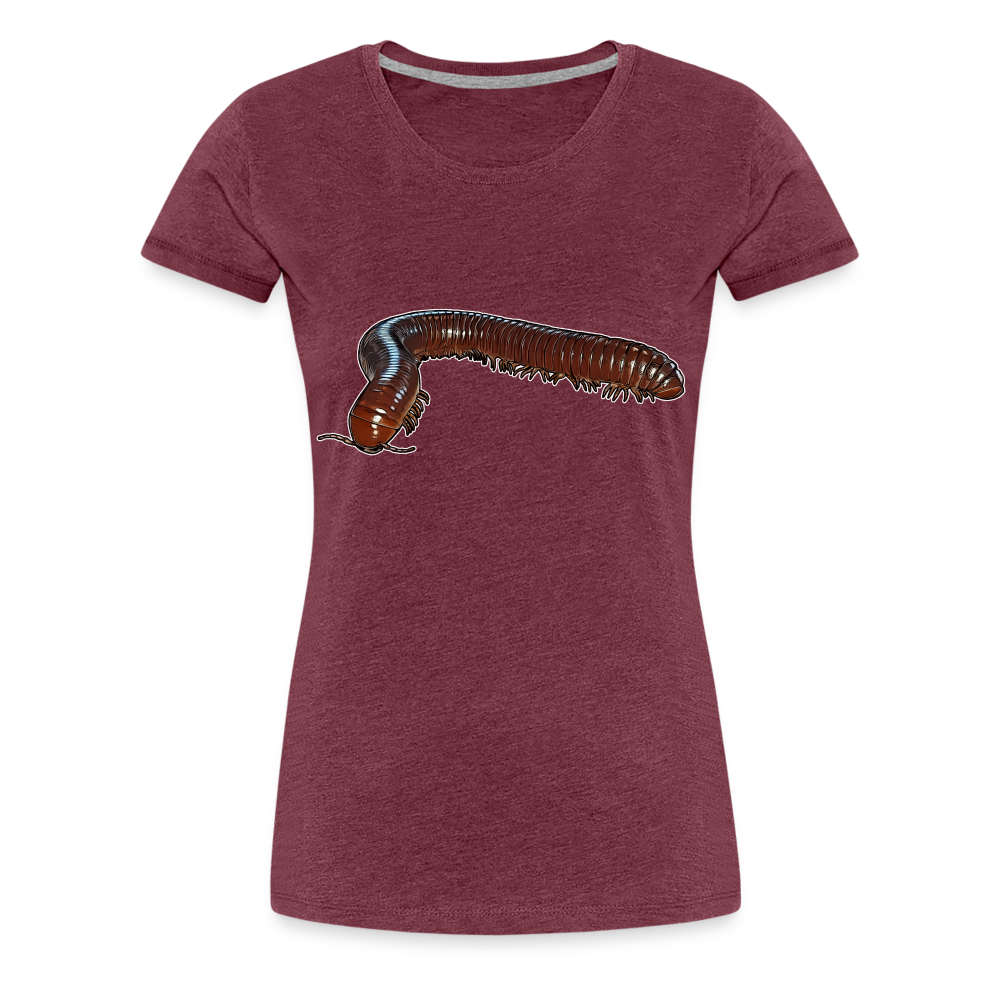 Frauen Basic T-Shirt Ophistreptus guineensis - Bordeauxrot meliert
