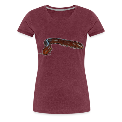 Frauen Basic T-Shirt Ophistreptus guineensis - Bordeauxrot meliert