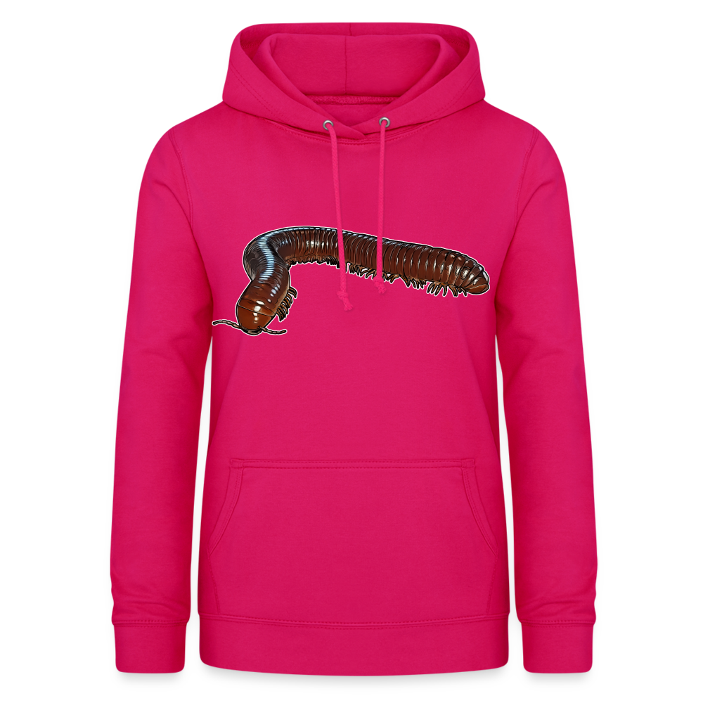 Frauen Freizeit-Hoodie Ophistreptus guineensis - dunkles Pink