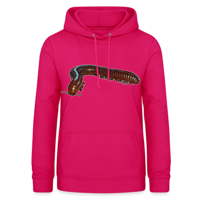 Frauen Freizeit-Hoodie Ophistreptus guineensis - dunkles Pink