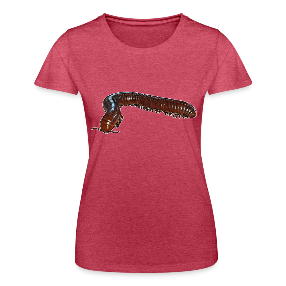Frauen Fruit of the Loom T-Shirt Ophistreptus guineensis - Rot meliert