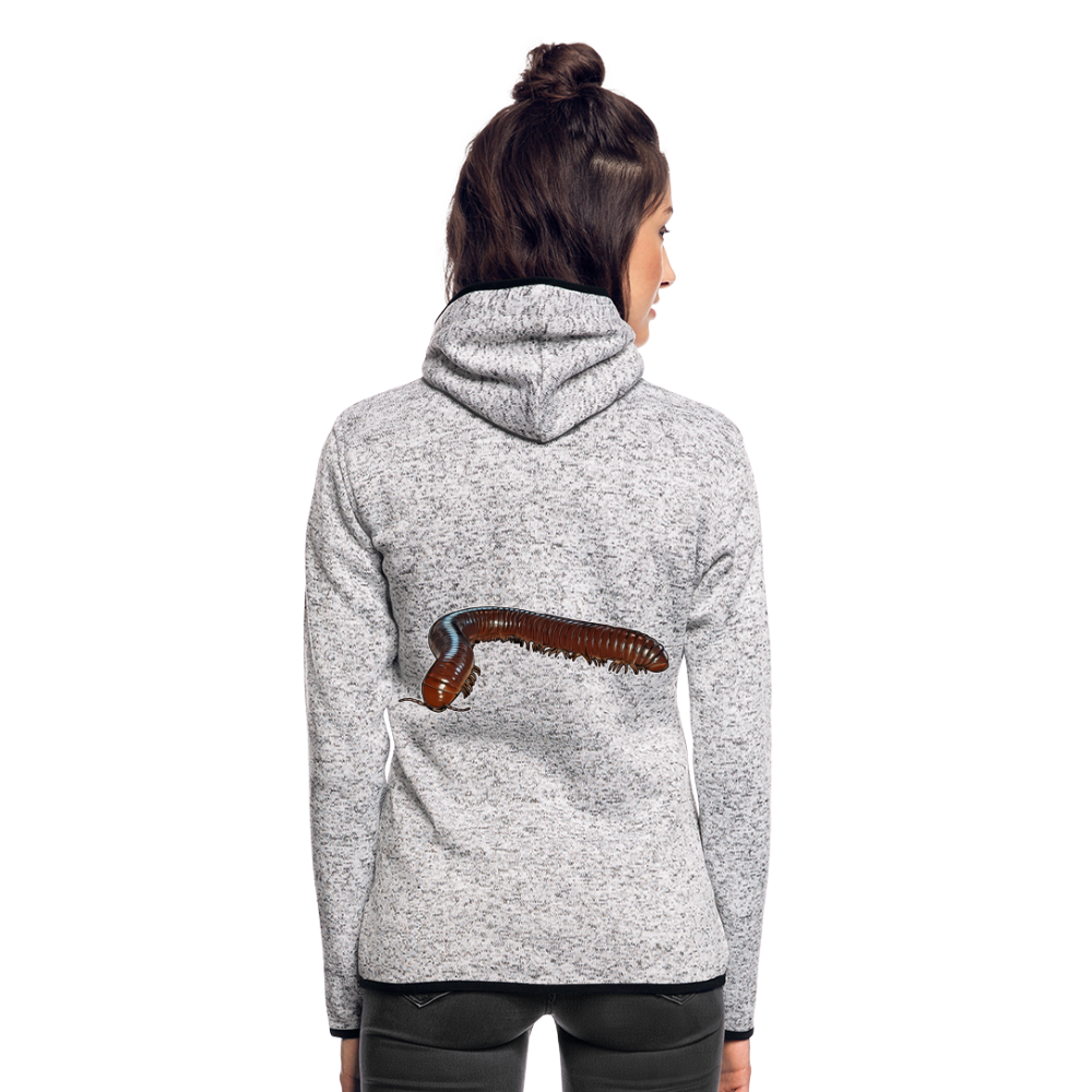 Frauen Kapuzen-Fleecejacke Ophistreptus guineensis - Hellgrau meliert