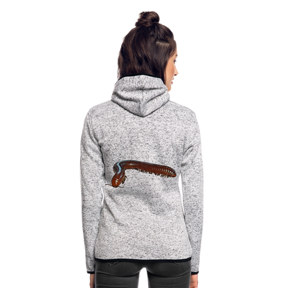 Frauen Kapuzen-Fleecejacke Ophistreptus guineensis - Hellgrau meliert