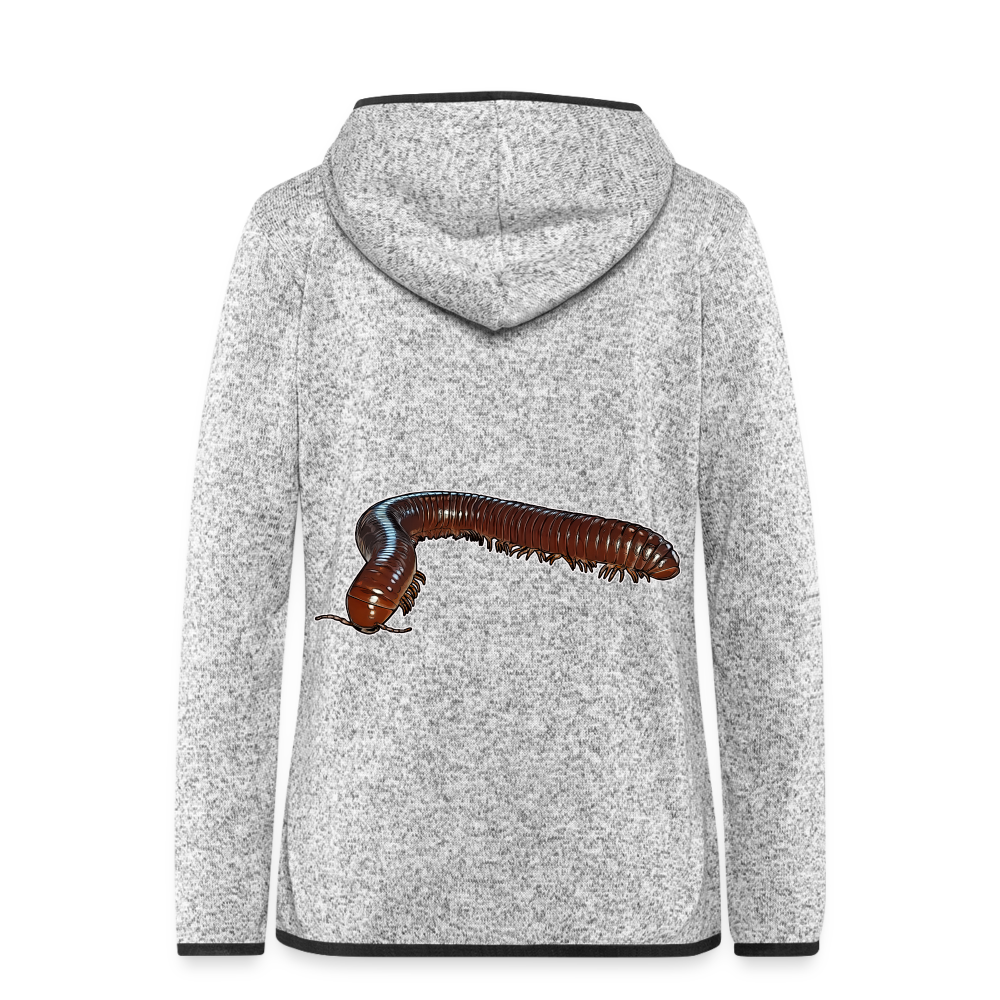 Frauen Kapuzen-Fleecejacke Ophistreptus guineensis - Hellgrau meliert