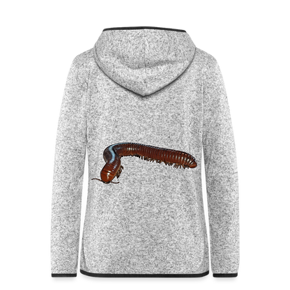 Frauen Kapuzen-Fleecejacke Ophistreptus guineensis - Hellgrau meliert