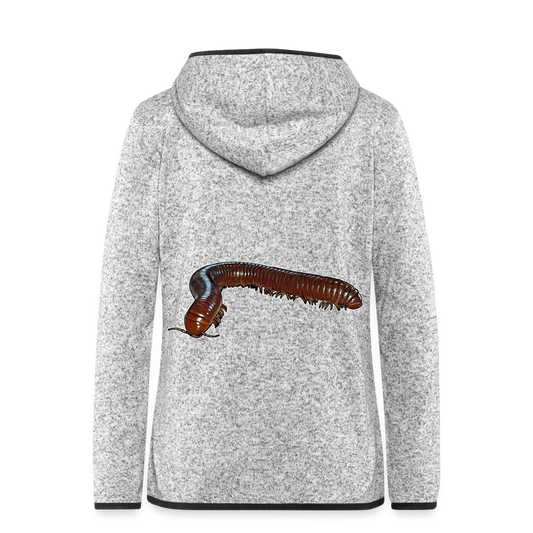 Frauen Kapuzen-Fleecejacke Ophistreptus guineensis - Hellgrau meliert