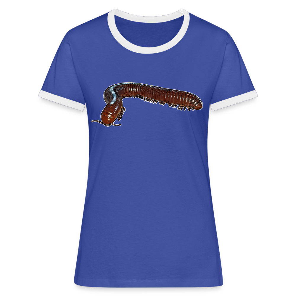 Frauen Kontrast-T-Shirt Ophistreptus guineensis - Blau/Weiß