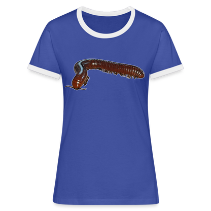 Frauen Kontrast-T-Shirt Ophistreptus guineensis - Blau/Weiß