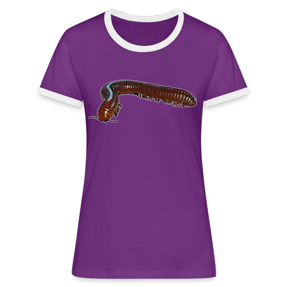 Frauen Kontrast-T-Shirt Ophistreptus guineensis - Lila/Weiß